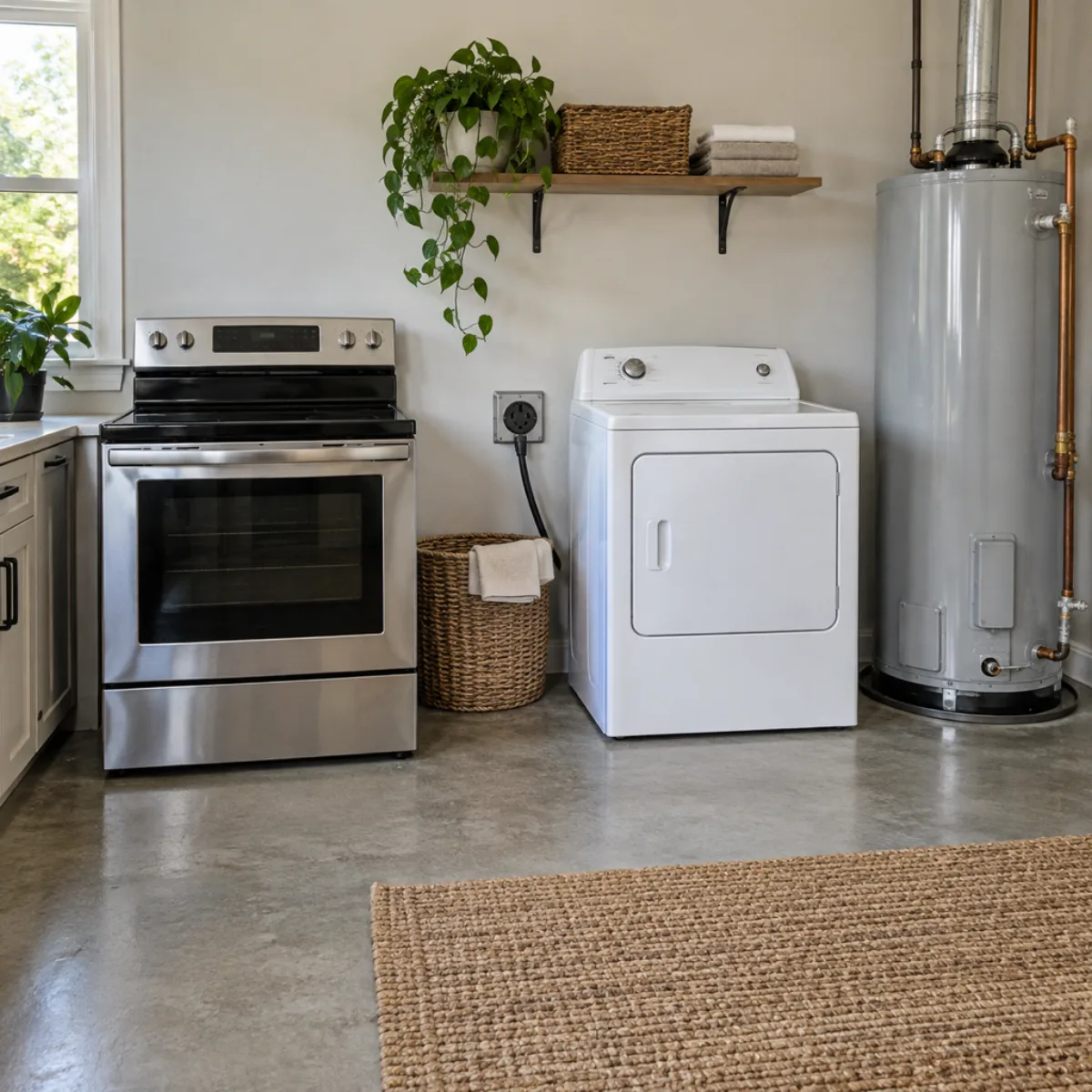 Household range, dryer and water-heating equipment