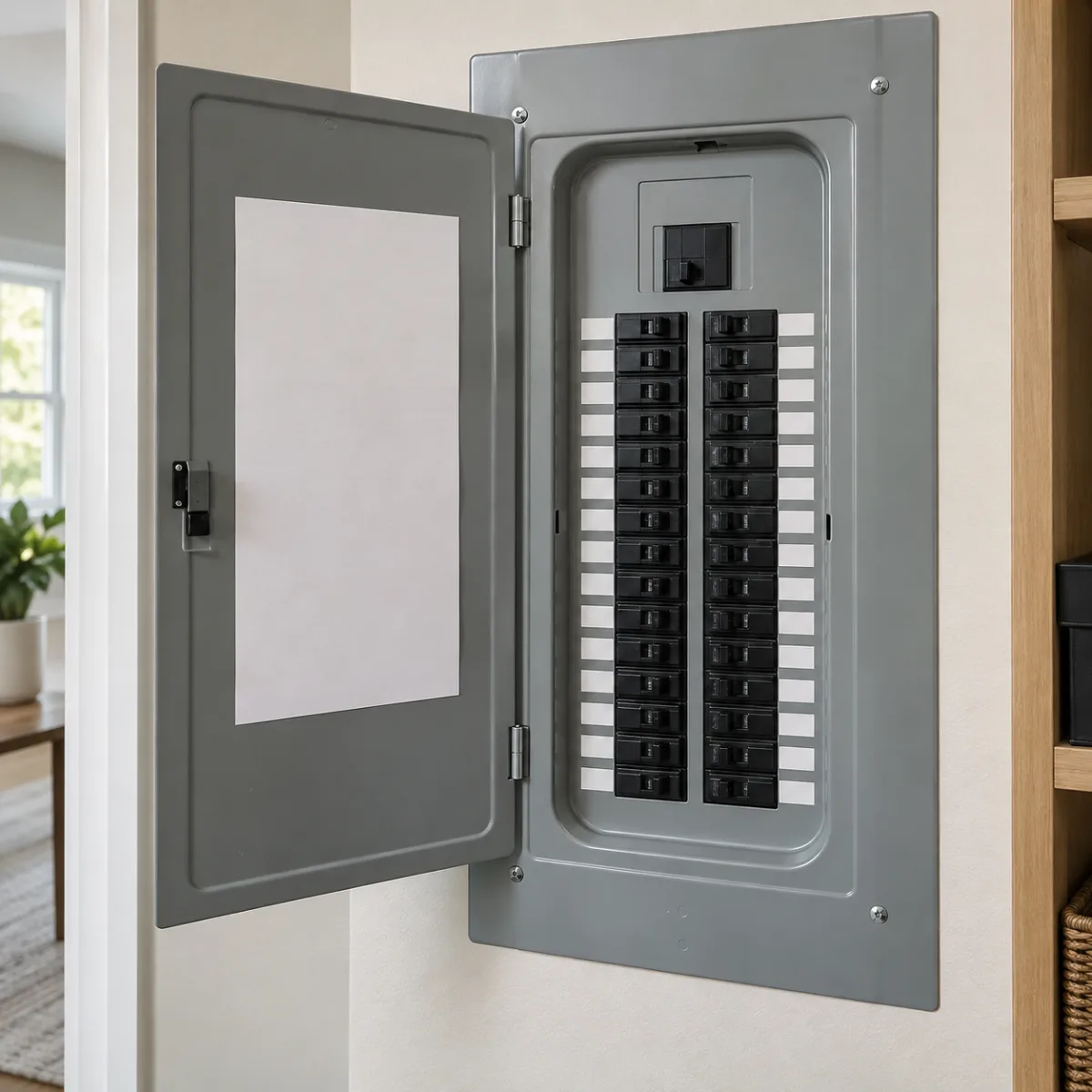 Residential electrical panel with a blank circuit directory